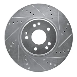R1 Concepts EDZ-63028D Brake Rotor Drilled and Slotted Silver